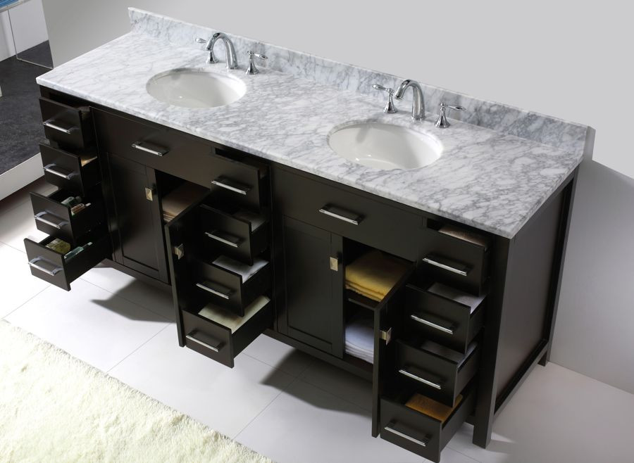 78 Inch Bathroom Vanity
 Virtu USA 78 Inch Caroline Parkway Double Bathroom Vanity