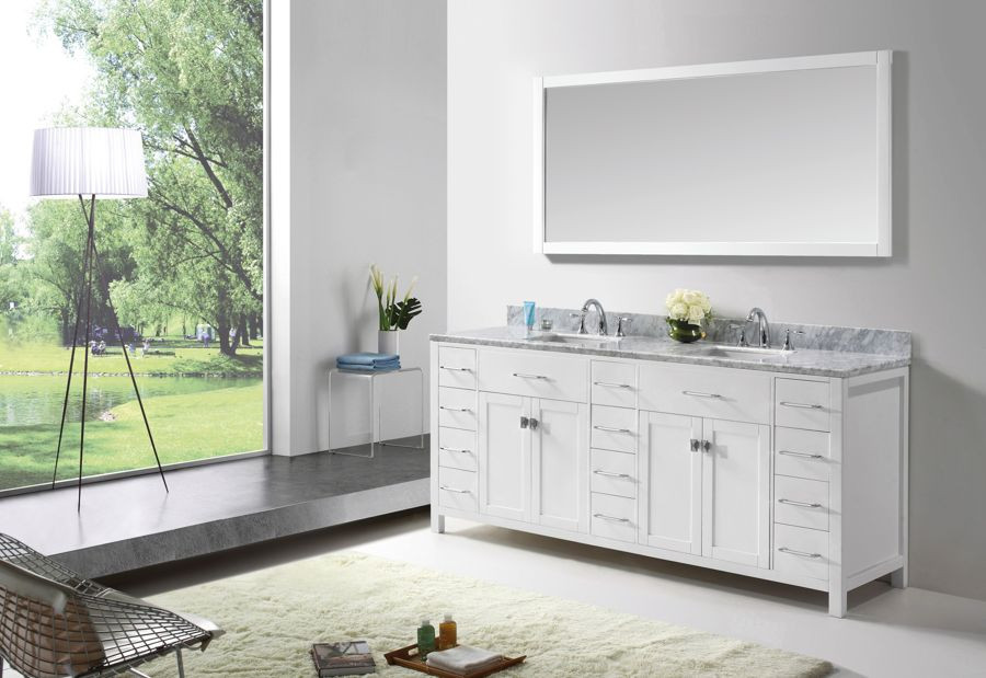 78 Inch Bathroom Vanity
 Virtu USA 78 Inch Caroline Parkway Double Bathroom Vanity