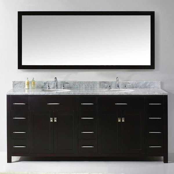 78 Inch Bathroom Vanity
 Shop Virtu USA Caroline Parkway 78 inch Carrara White