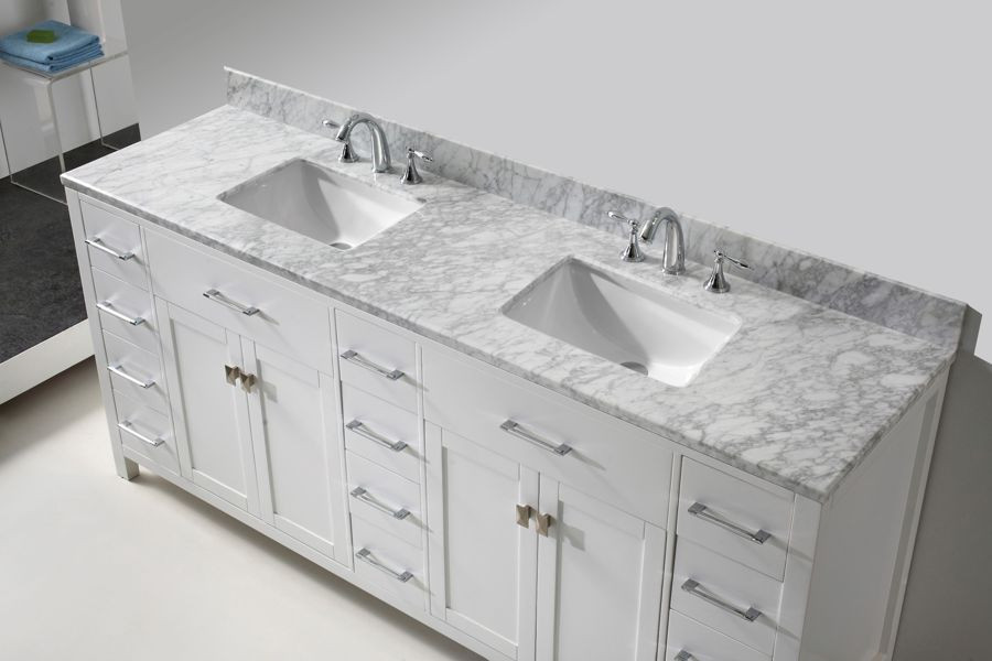 78 Inch Bathroom Vanity
 Virtu USA 78 Inch Caroline Parkway Double Bathroom Vanity