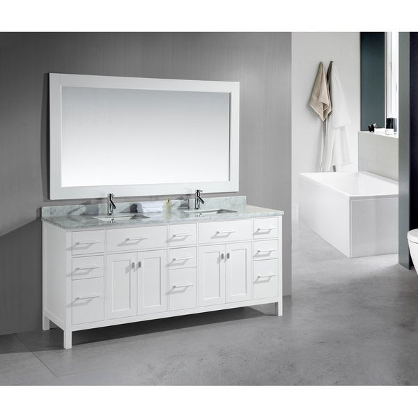 78 Inch Bathroom Vanity
 Shop Design Element London 78 inch Double Sink White