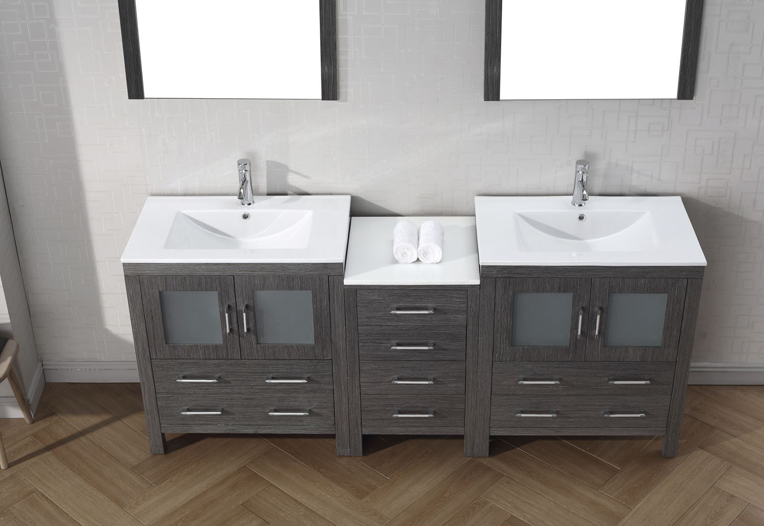 78 Inch Bathroom Vanity
 Virtu KD C 001 Dior 78 Inch Double Bathroom Vanity Set