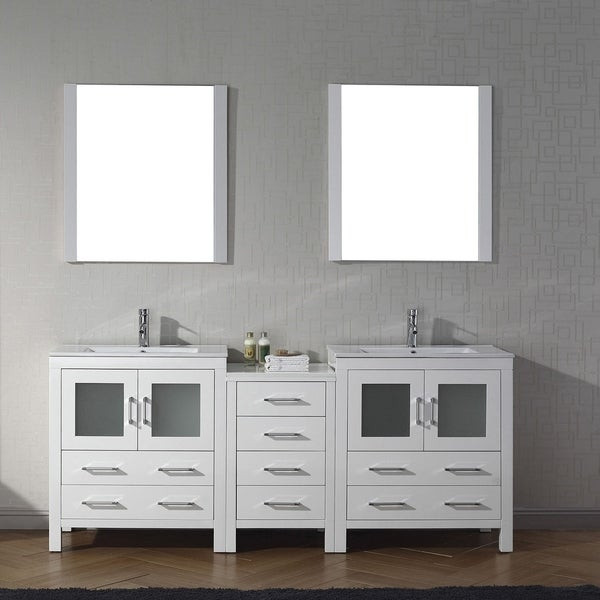 78 Inch Bathroom Vanity
 Shop Virtu USA Dior 78 inch Ceramic Double Vanity Set with