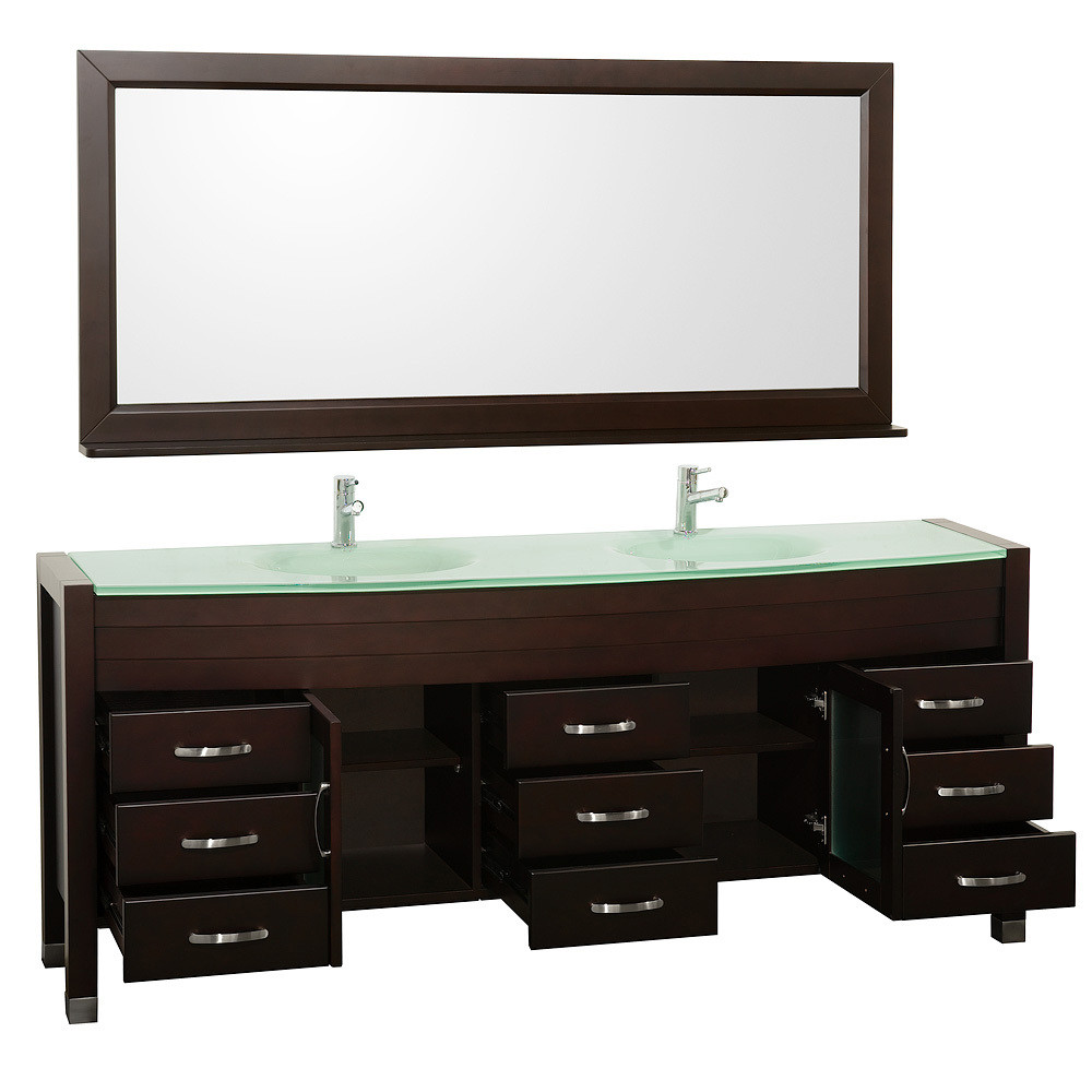 78 Inch Bathroom Vanity
 78" Daytona Double Sink Vanity Espresso Bathgems