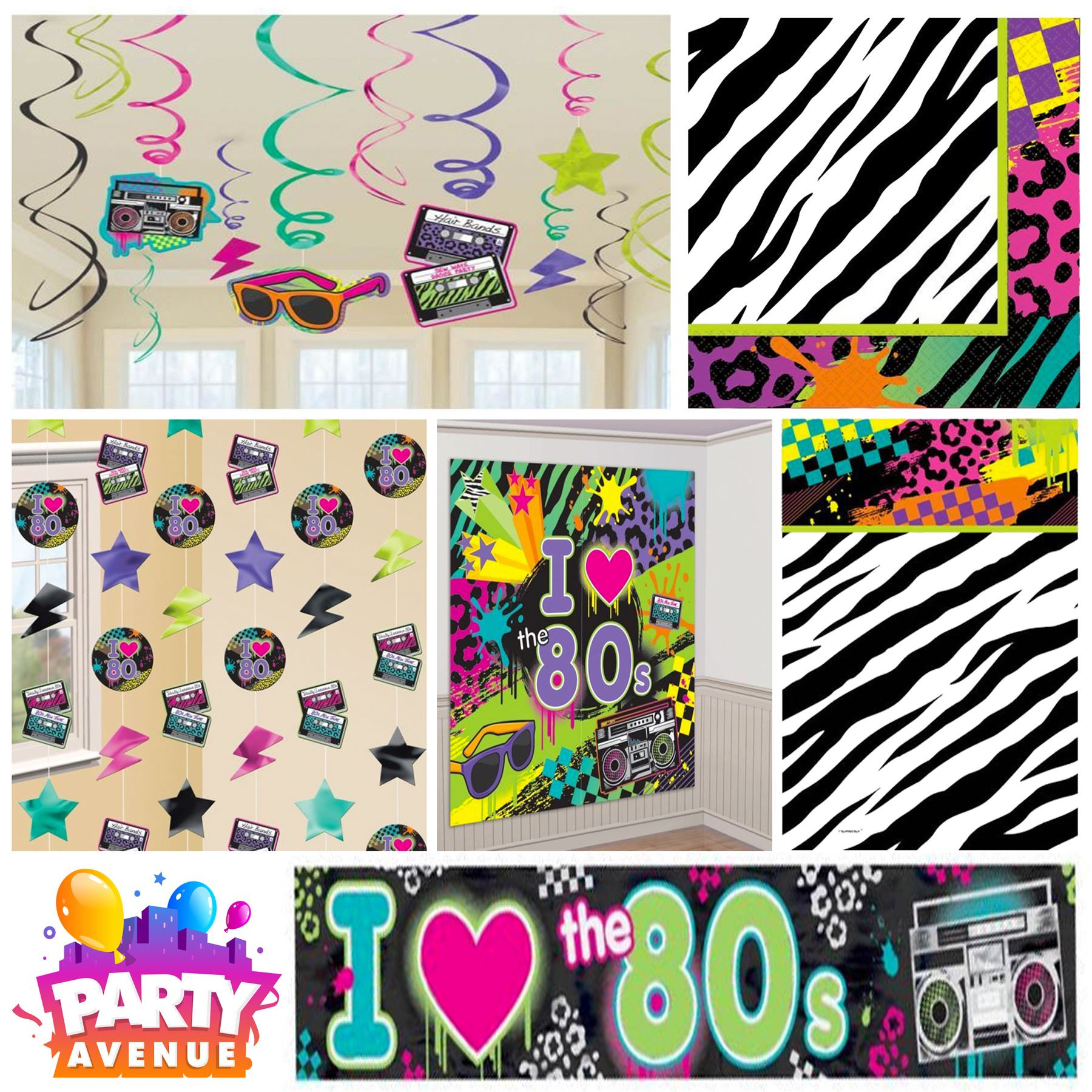 80 Birthday Decorations
 Totally 80 s Party Retro 1980s Birthday Celebration Party