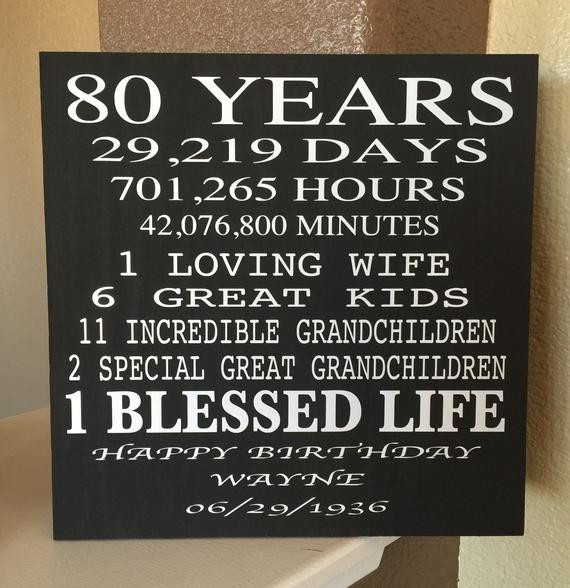 80 Year Old Birthday Gift Ideas
 80 Year Old Birthday Wood Sign Can Be by CreativeSignsByTal