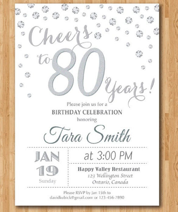 80th Birthday Invitation Templates
 21 80th Birthday Invitations Free PSD Vector EPS AI