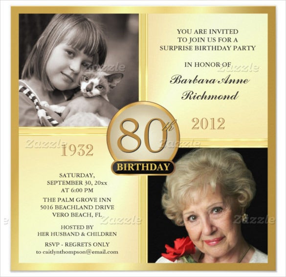 80th Birthday Invitation Templates
 26 80th Birthday Invitation Templates – Free Sample