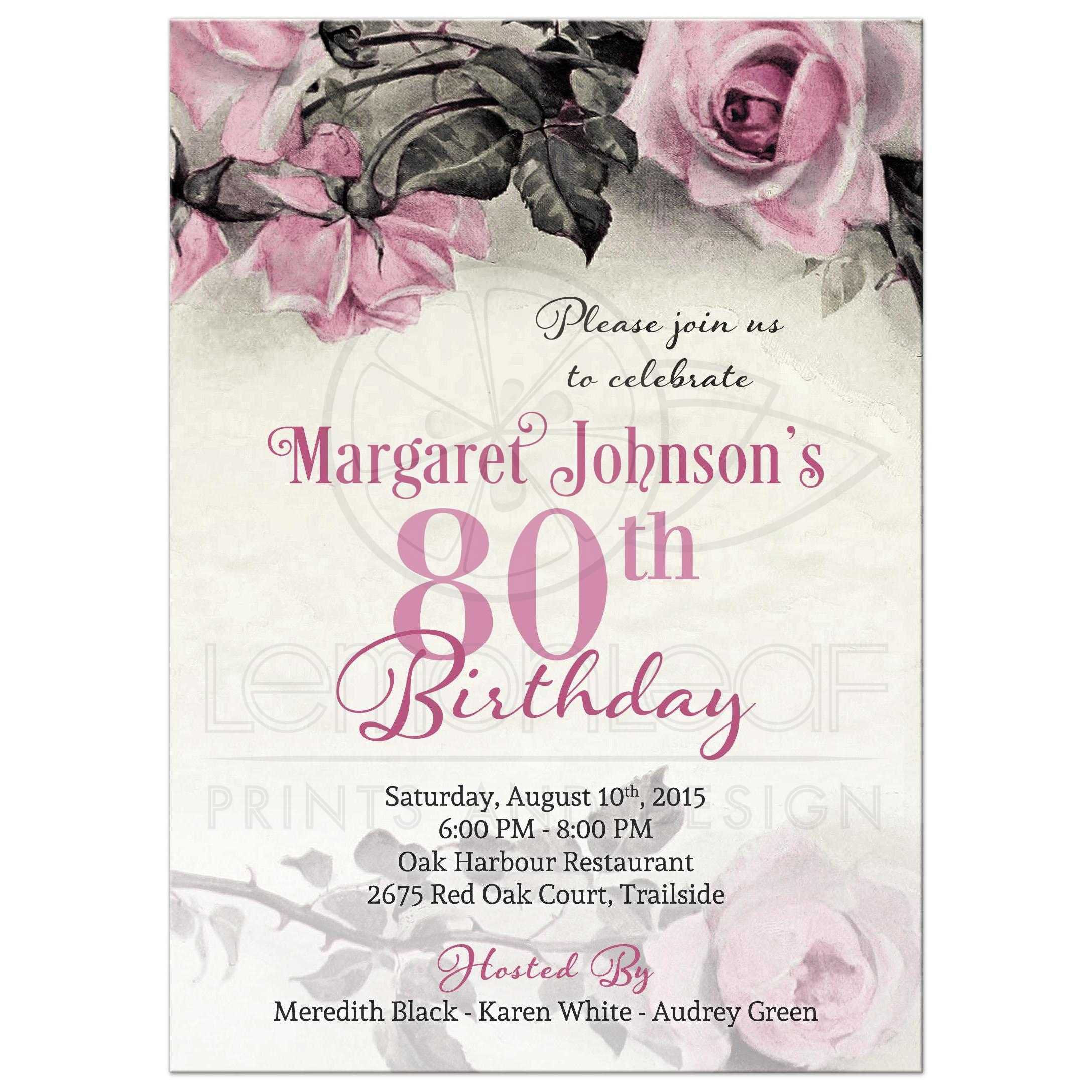 80th Birthday Invitation Templates
 80th birthday invitations 80th birthday invitations for