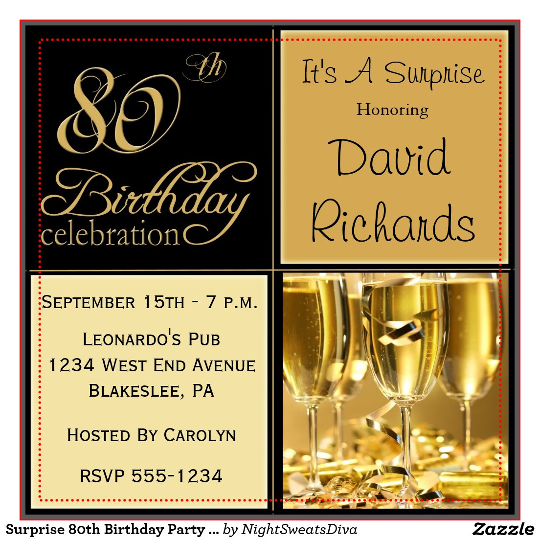 80th Birthday Invitation Templates
 Surprise 80th Birthday Party Invitations