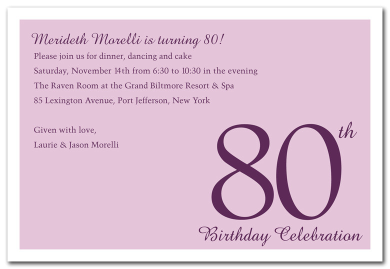 80th Birthday Invitation Wording
 80th Birthday Invitations Templates Free