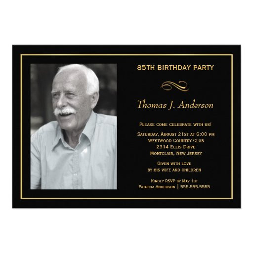 85th Birthday Invitations
 85th Birthday Party Invitations with your photo 13 Cm X