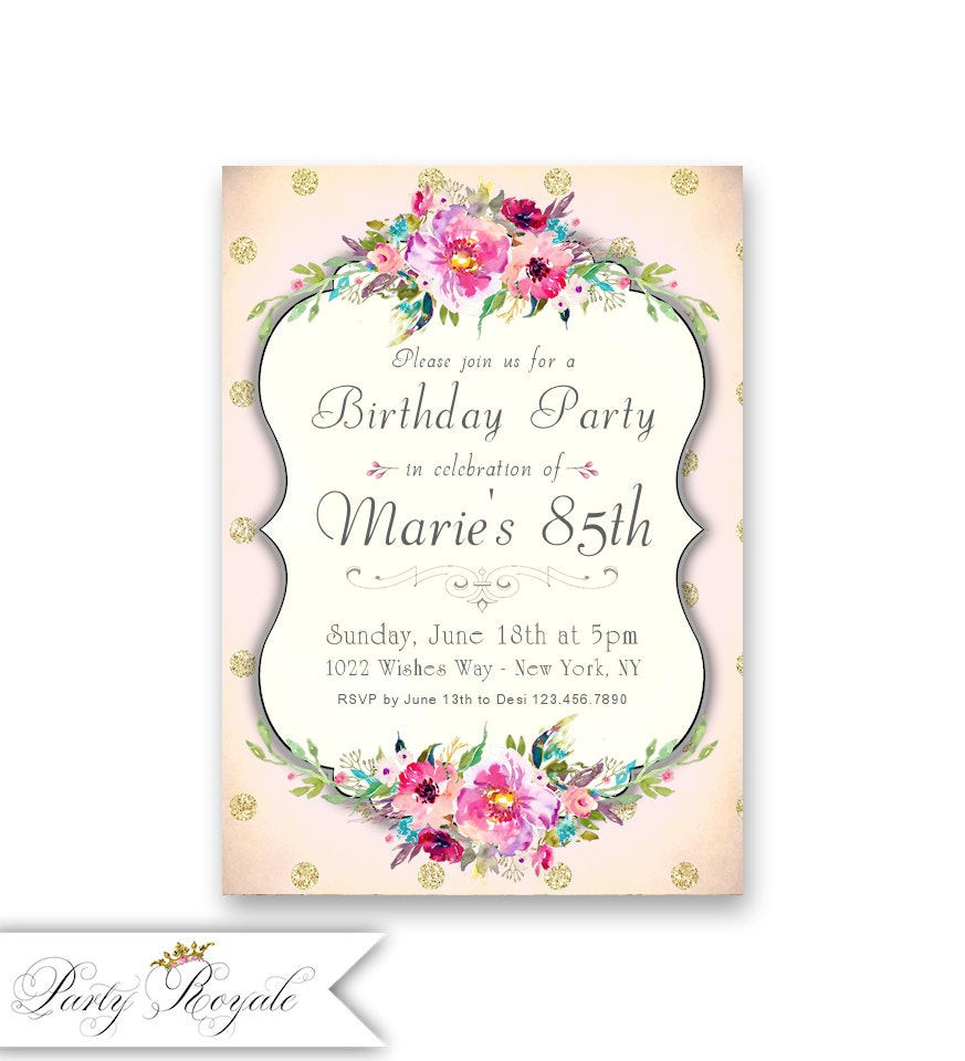 85th Birthday Invitations
 Women s 85th Birthday Invitations Milestone Birthdays of