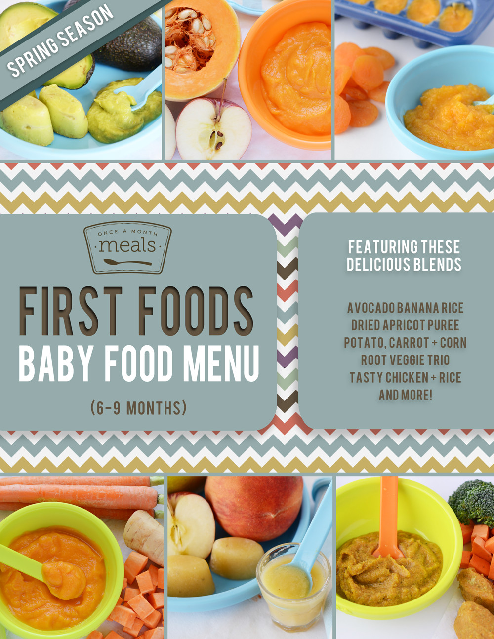 9 Month Old Baby Recipes
 First Foods 6 9 Months Spring Baby Food Menu