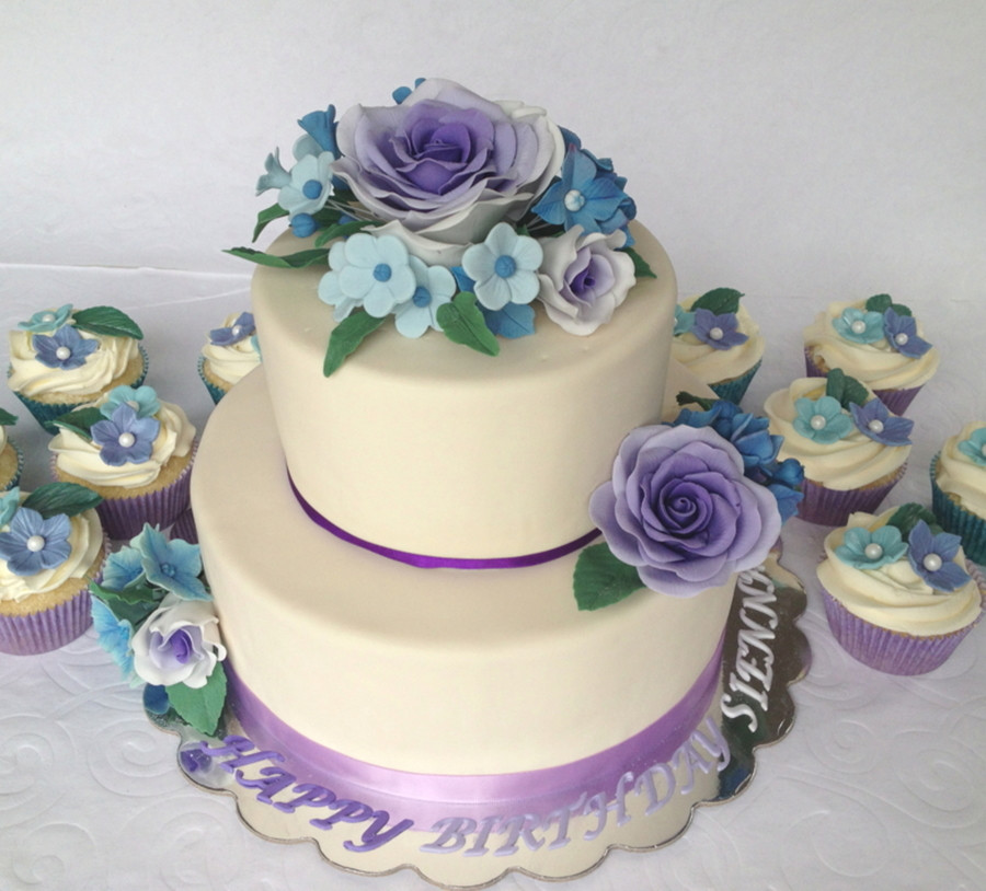 9 Year Old Birthday Cakes
 Purple Ombre Rose Cake Todays Cake Is A Birthday Cake For