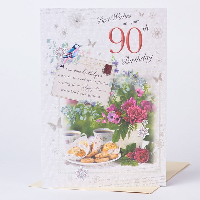 90th Birthday Cards
 90th Birthday Card Best Wishes