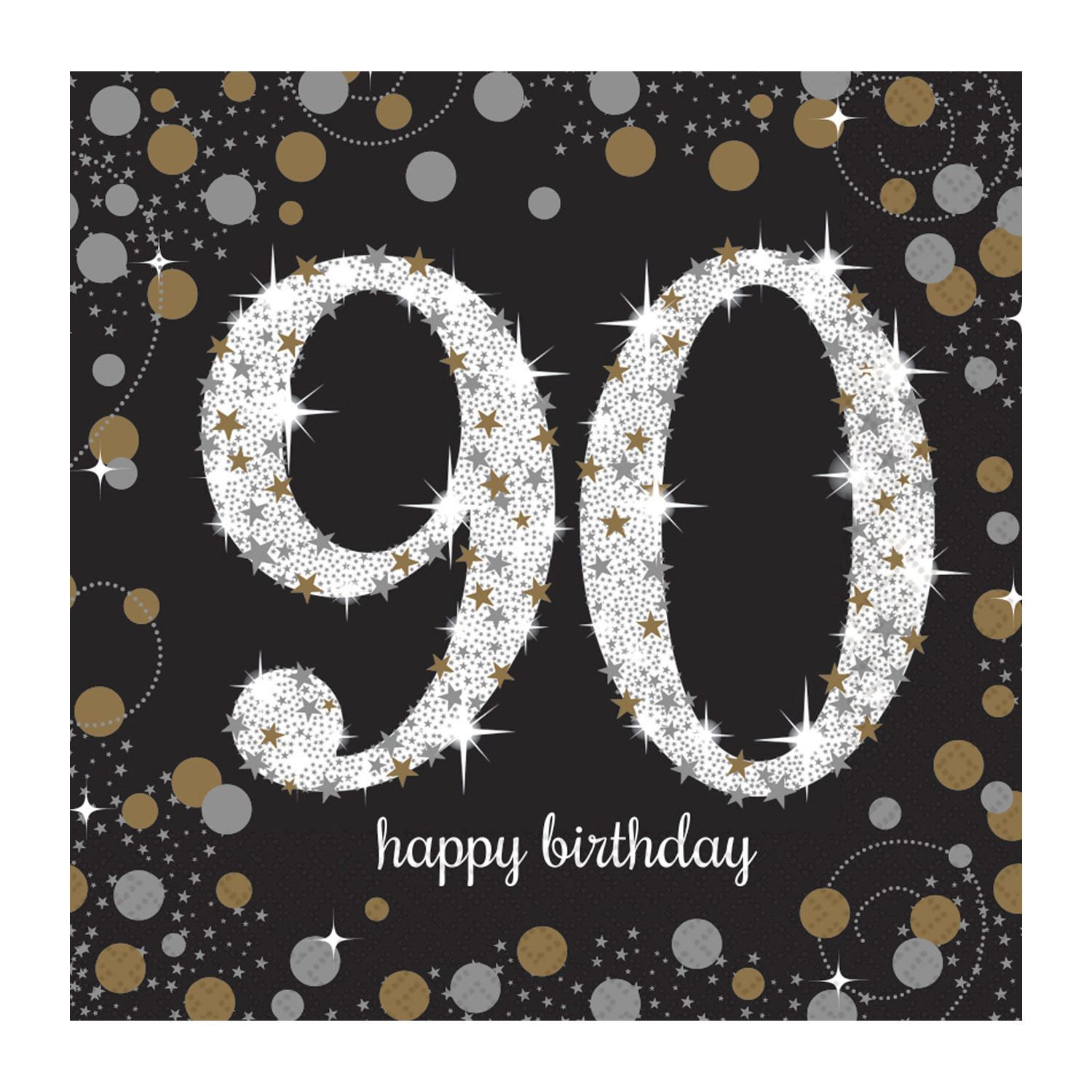 90th Birthday Party Decorations
 Gold Sparkling Celebration 90th Birthday Party Tableware