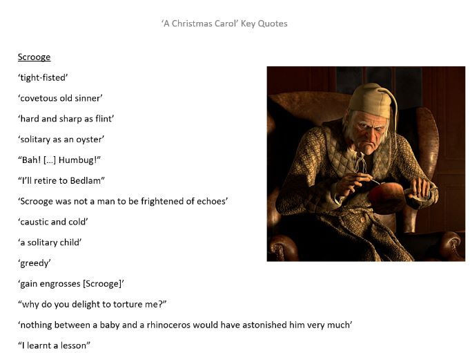 A Christmas Carol Scrooge Quotes
 A Christmas Carol Character Quotes English GCSE Revision