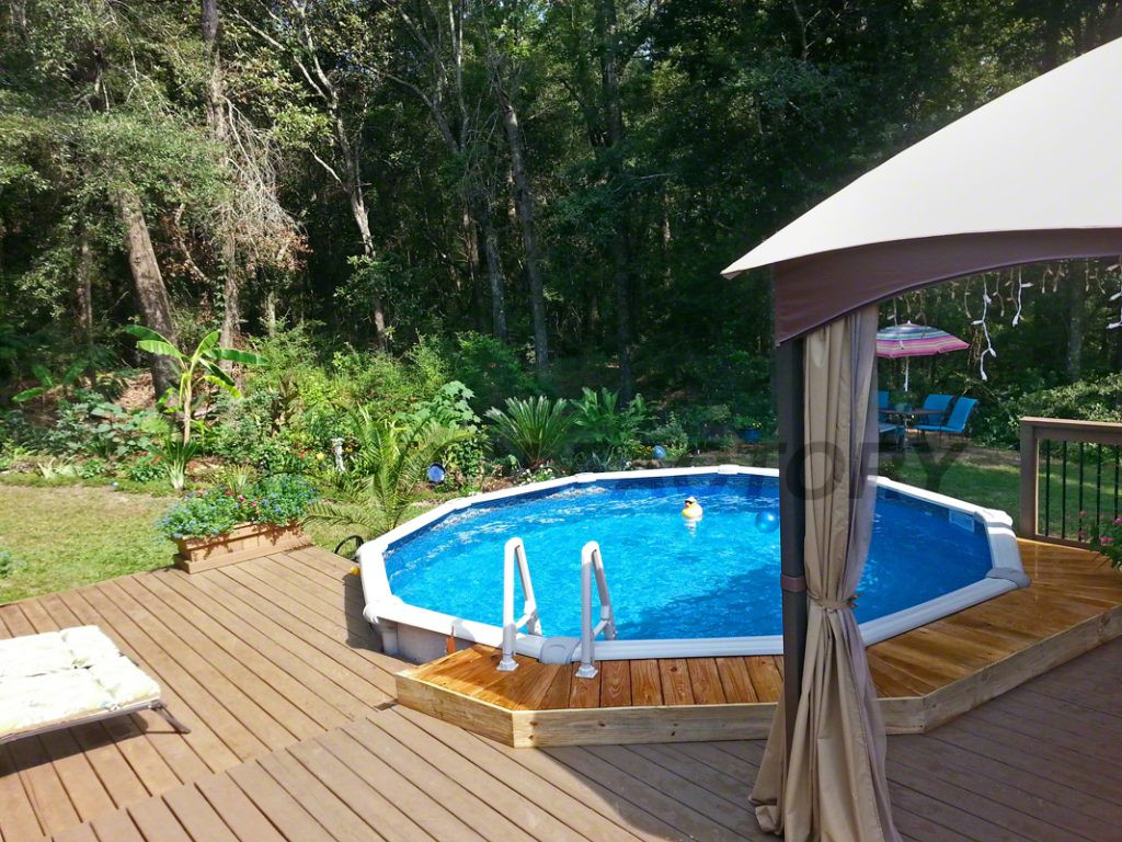 Above Ground Pool Ideas
 Pool Deck Ideas Partial Deck The Pool Factory