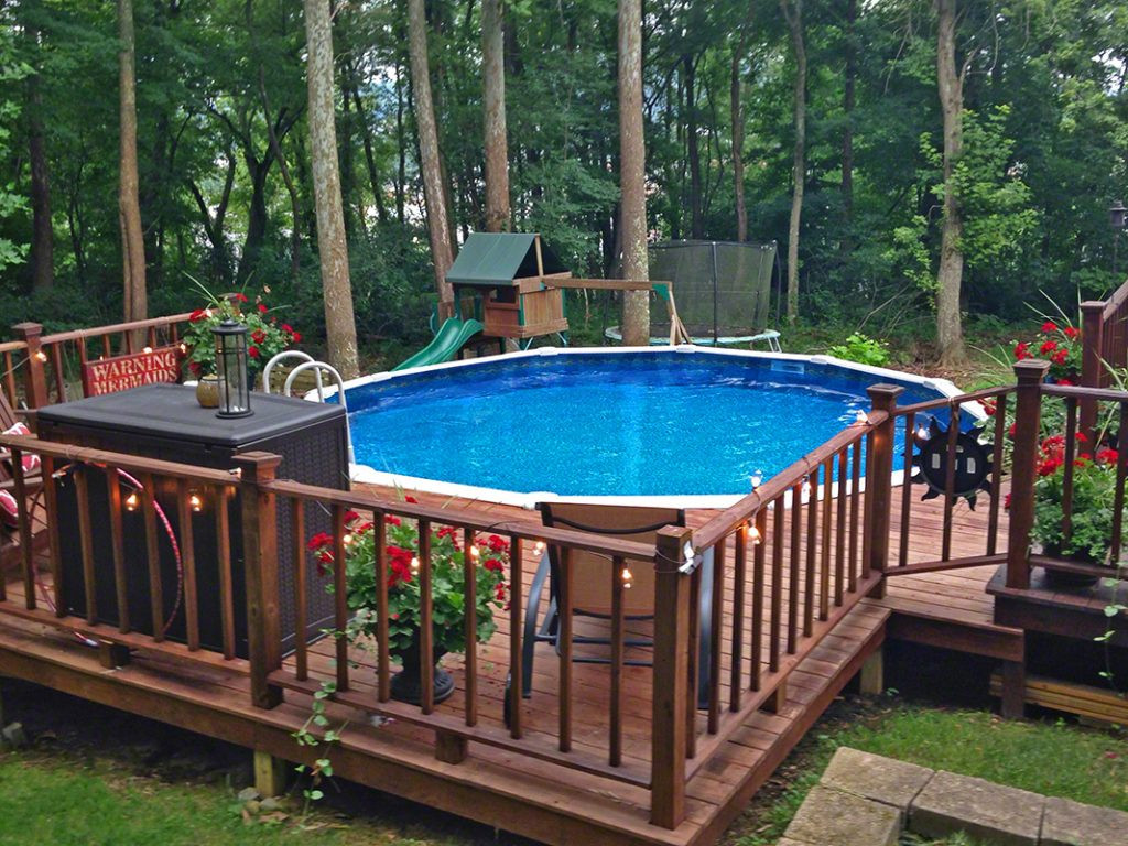 Above Ground Pool Ideas
 Pool Deck Ideas Partial Deck The Pool Factory