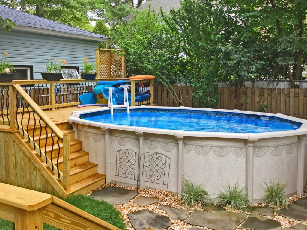 Above Ground Pool Ideas
 Pool Deck Ideas Partial Deck The Pool Factory