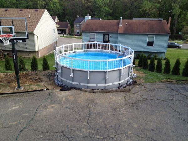 Above Ground Pool Safety Fence
 Safety fence added to Intex Ultra Frame with a little