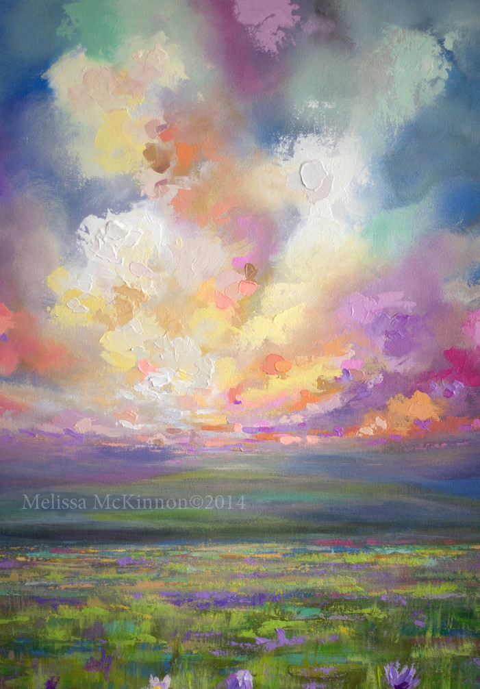 Abstract Landscape Paintings
 Colourful Prairie and Big Sky Abstract Landscape Painting