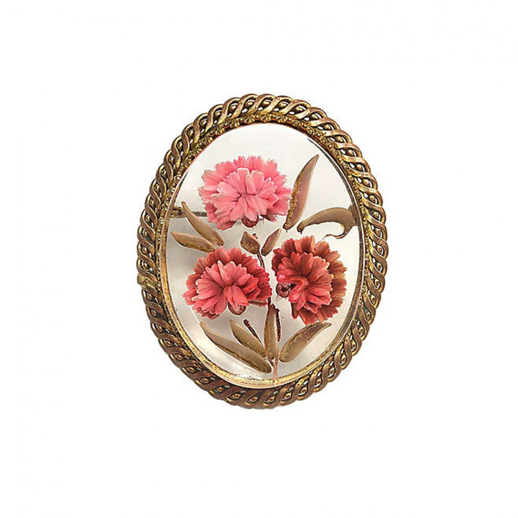 Acrylic Brooches
 Pink Flower Lucite Brooch