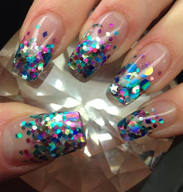 Acrylic Nail Designs Glitter
 Top 60 Gorgeous Glitter Acrylic Nails