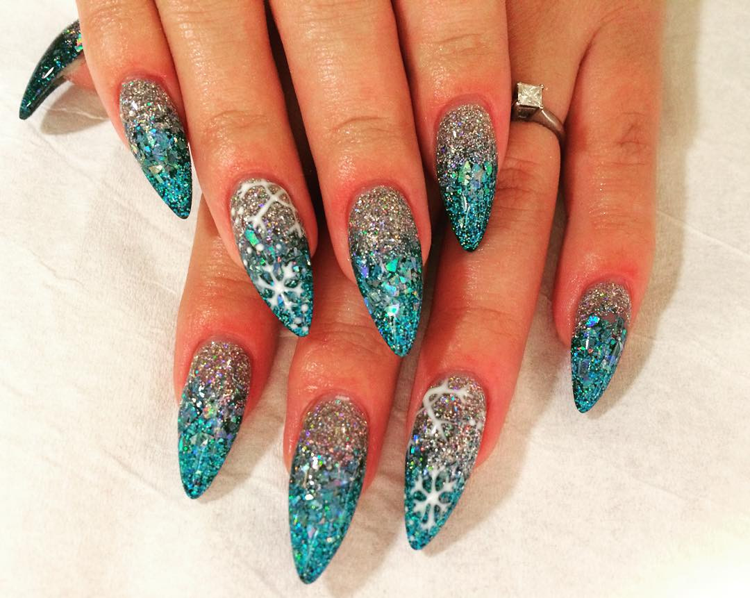 Acrylic Nail Designs Glitter
 25 Glitter Acrylic Nail Art Designs Ideas