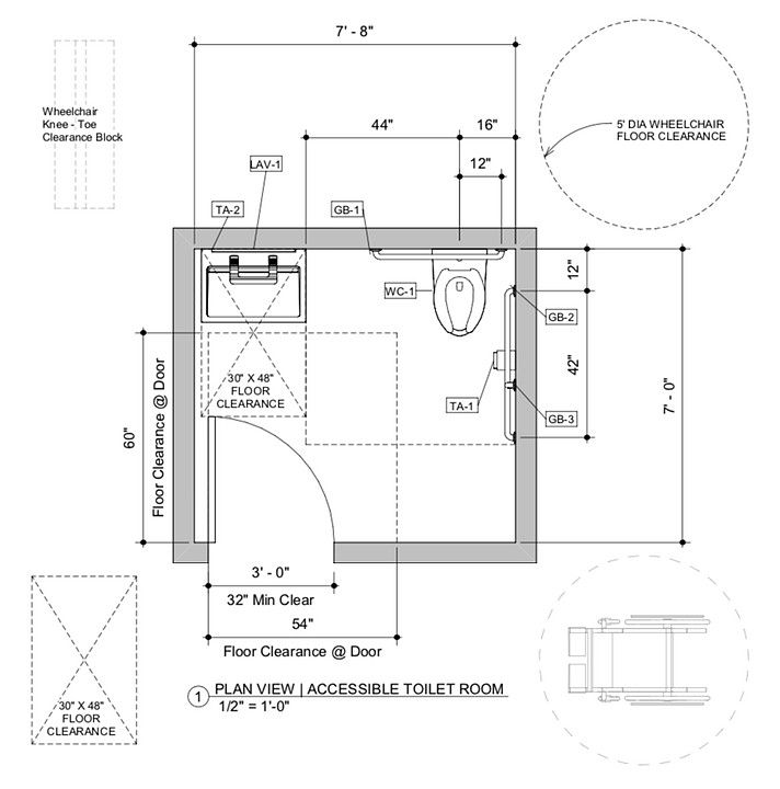 ada bathroom layout