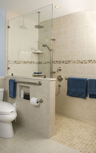 residential ada bathroom layout with shower