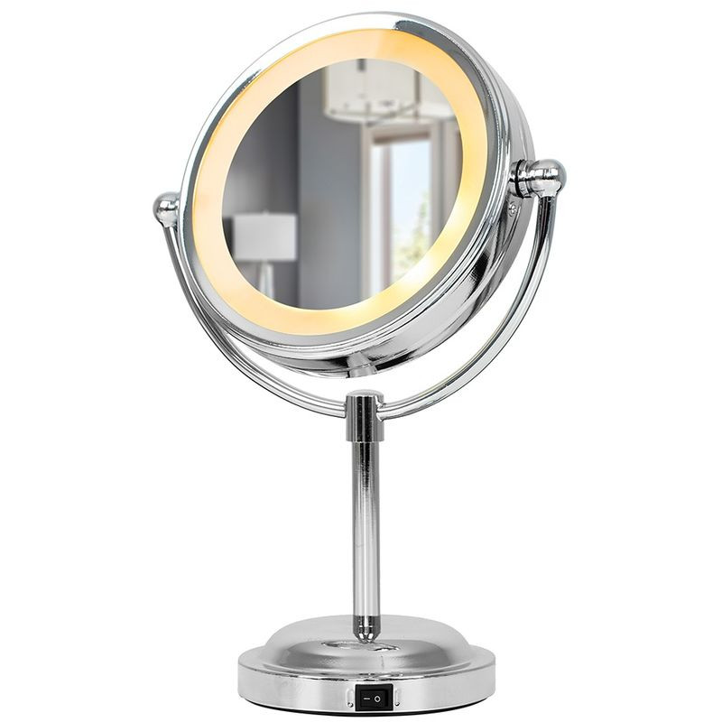 Adjustable Bathroom Mirror
 Adjustable Battery Operated Chrome LED Bathroom Cosmetic