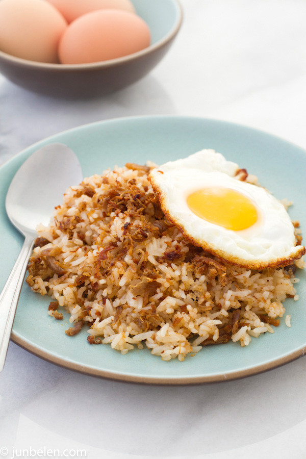Adobo Fried Rice
 T is for Tutong and How to Make Adobo Fried Rice