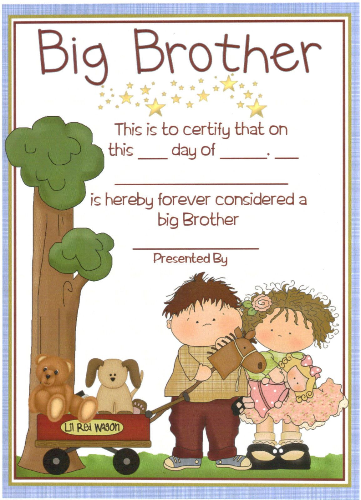 Adoption Gifts For Older Child
 Details about Big Brother Certificate Personalised Gift