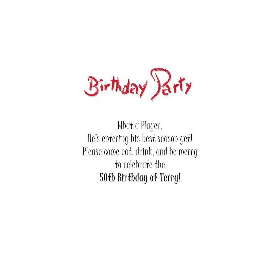 Adult Birthday Invitation Wording
 Adult s 50th Birthday Invitation 9 Free Wording