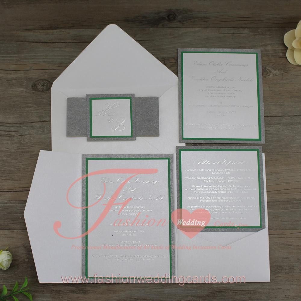 Affordable Pocket Wedding Invitations
 Affordable Custom Pocket Fold Ireland Wedding Invitations