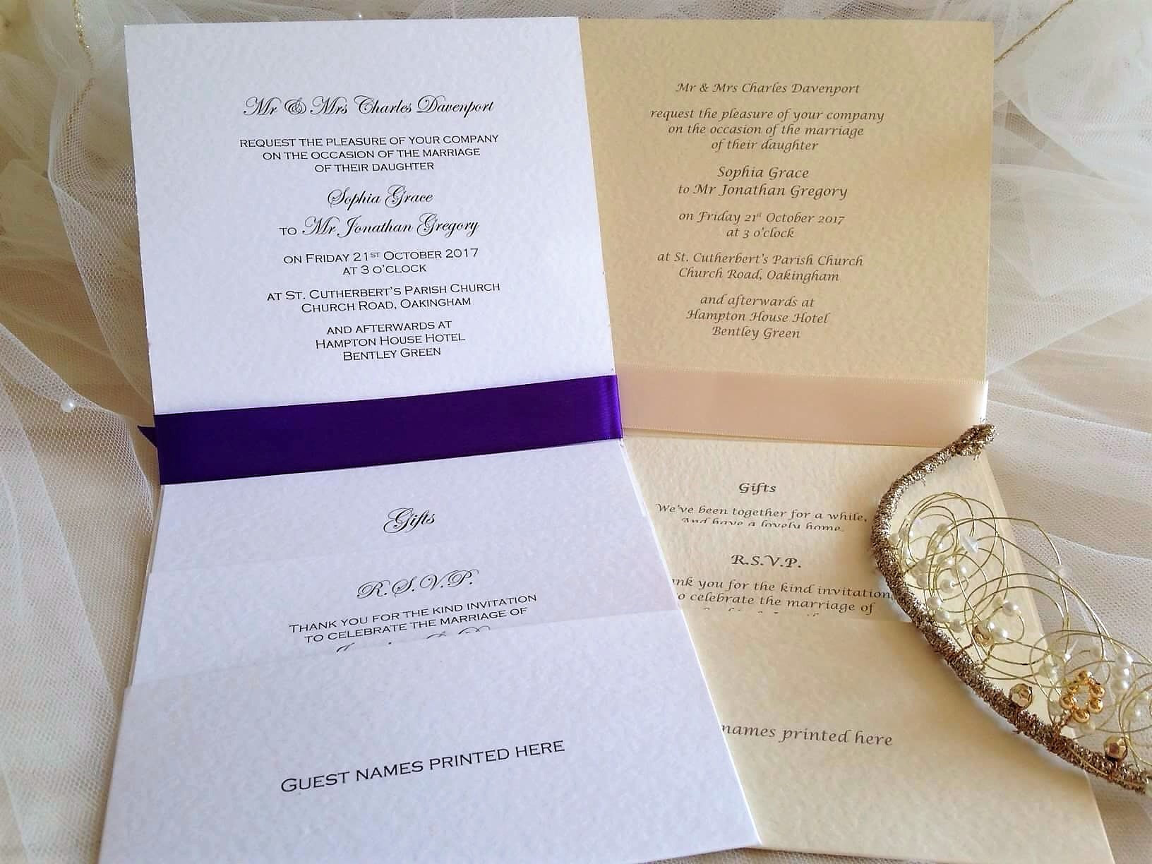 Affordable Pocket Wedding Invitations
 Pocketfold Wedding Invitations from £2 25