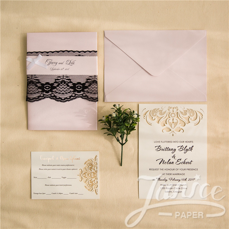 Affordable Pocket Wedding Invitations
 Affordable Romantic Pocket Wedding Invitation WPFC2117