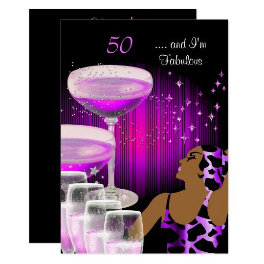 African American Birthday Invitations
 African American Lady Fabulous 50 Birthday Diva Invitation