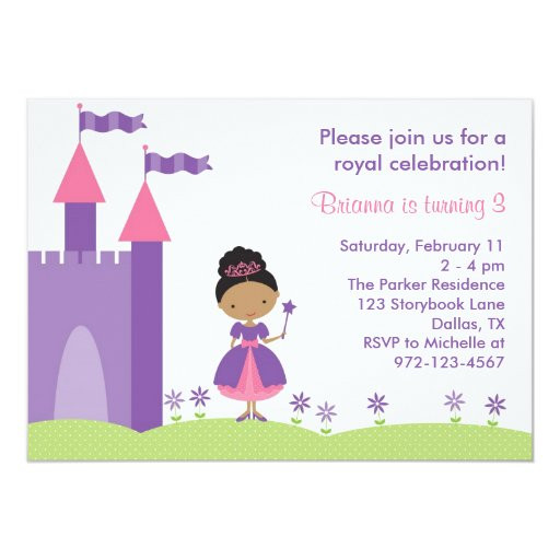 African American Birthday Invitations
 African American Princess Birthday Invitation