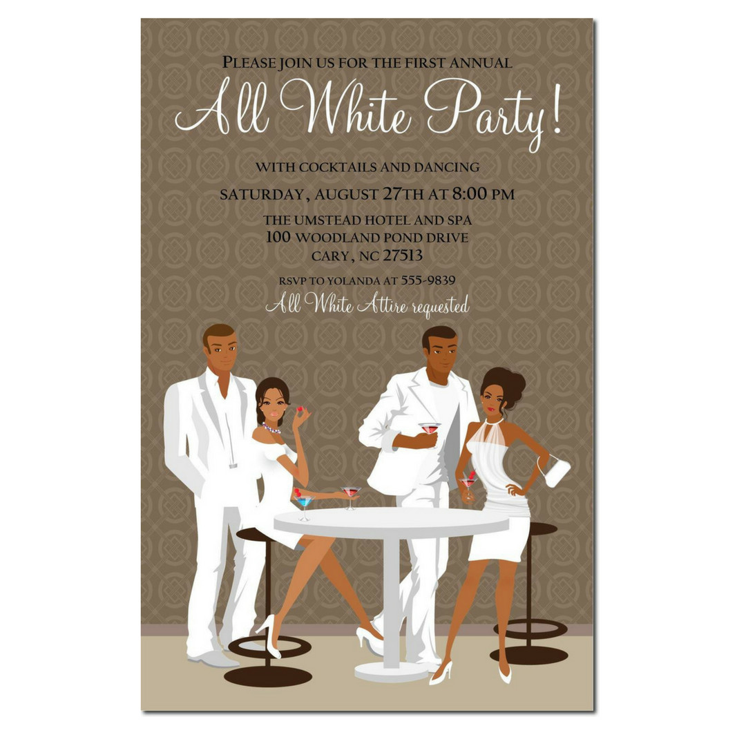 African American Birthday Invitations
 WeBuyBlack Invitation Paper African American All White