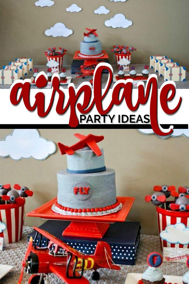 Airplane Birthday Party Ideas
 Plane Themed Boy s First Birthday Party Spaceships and