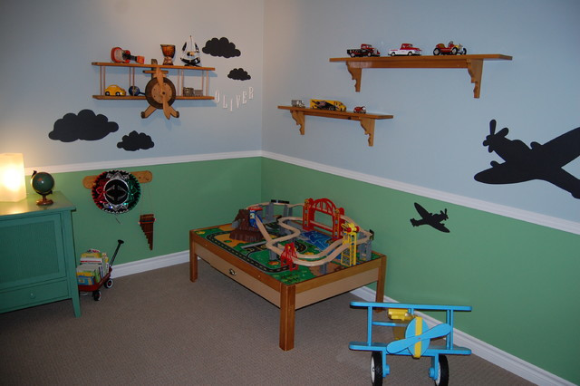 Airplane Kids Room
 Airplane Bedroom Eclectic Kids Toronto by Decked