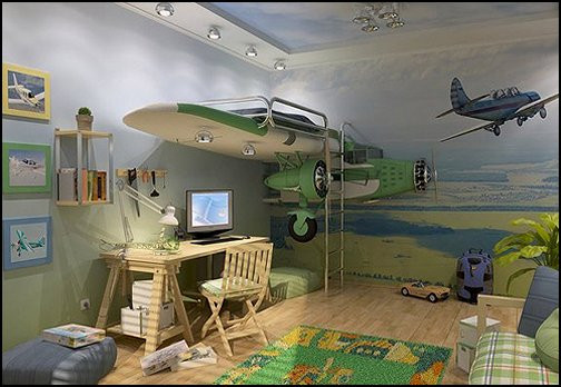 Airplane Kids Room
 Decorating theme bedrooms Maries Manor airplane theme