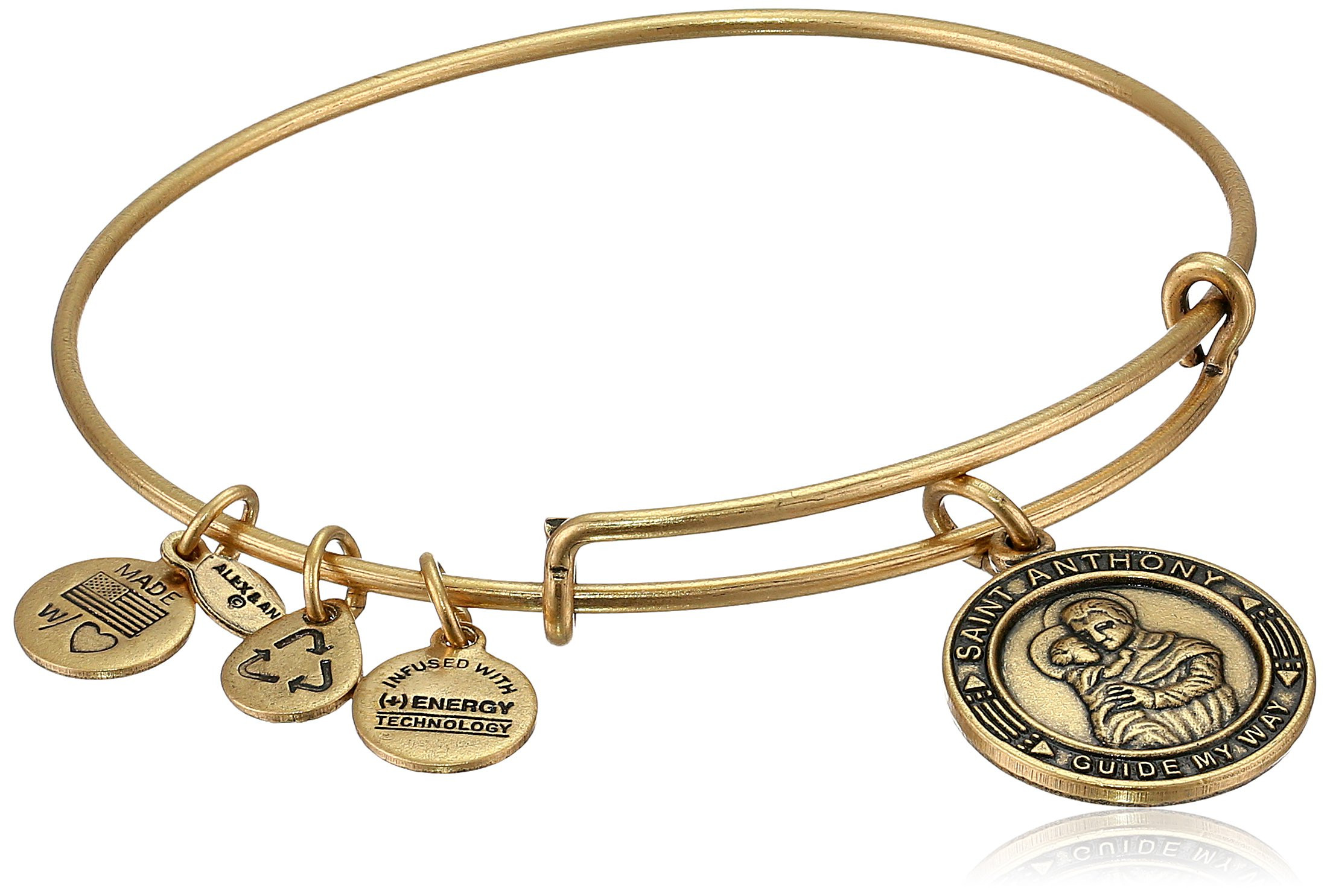 Alex And Ani Bracelet
 Alex and Ani Bangle Bar "St Anthony" Rafaelian Gold Tone