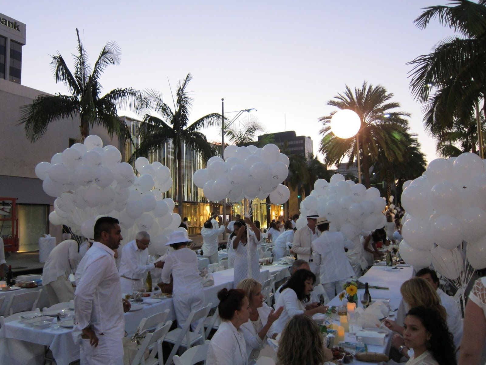 All White Birthday Party Ideas
 Diner en Blanc all white party Los Angeles palm trees