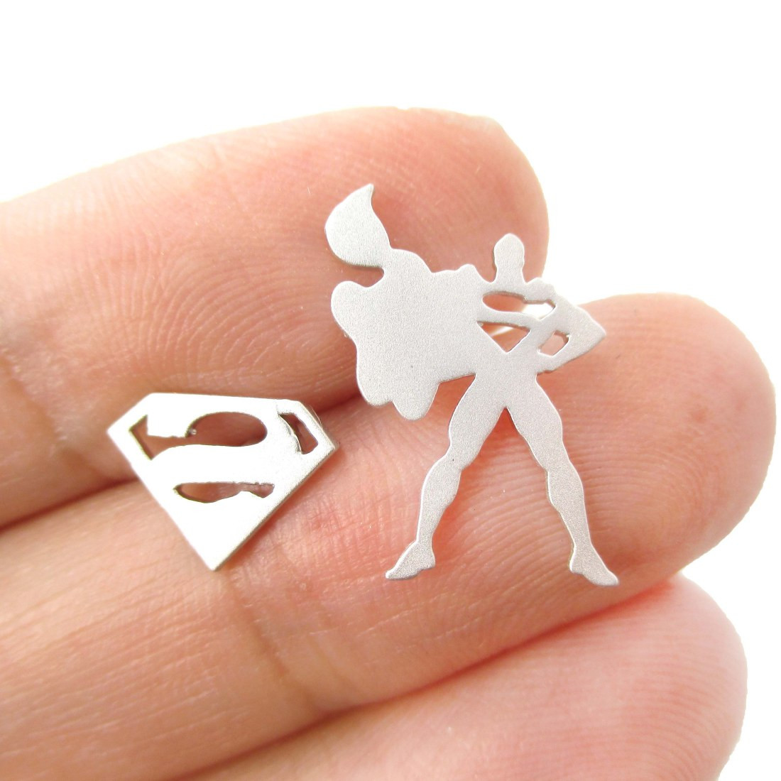 Allergy Free Earrings
 Iconic Superman Silhouette Logo Shaped Silhouette Allergy