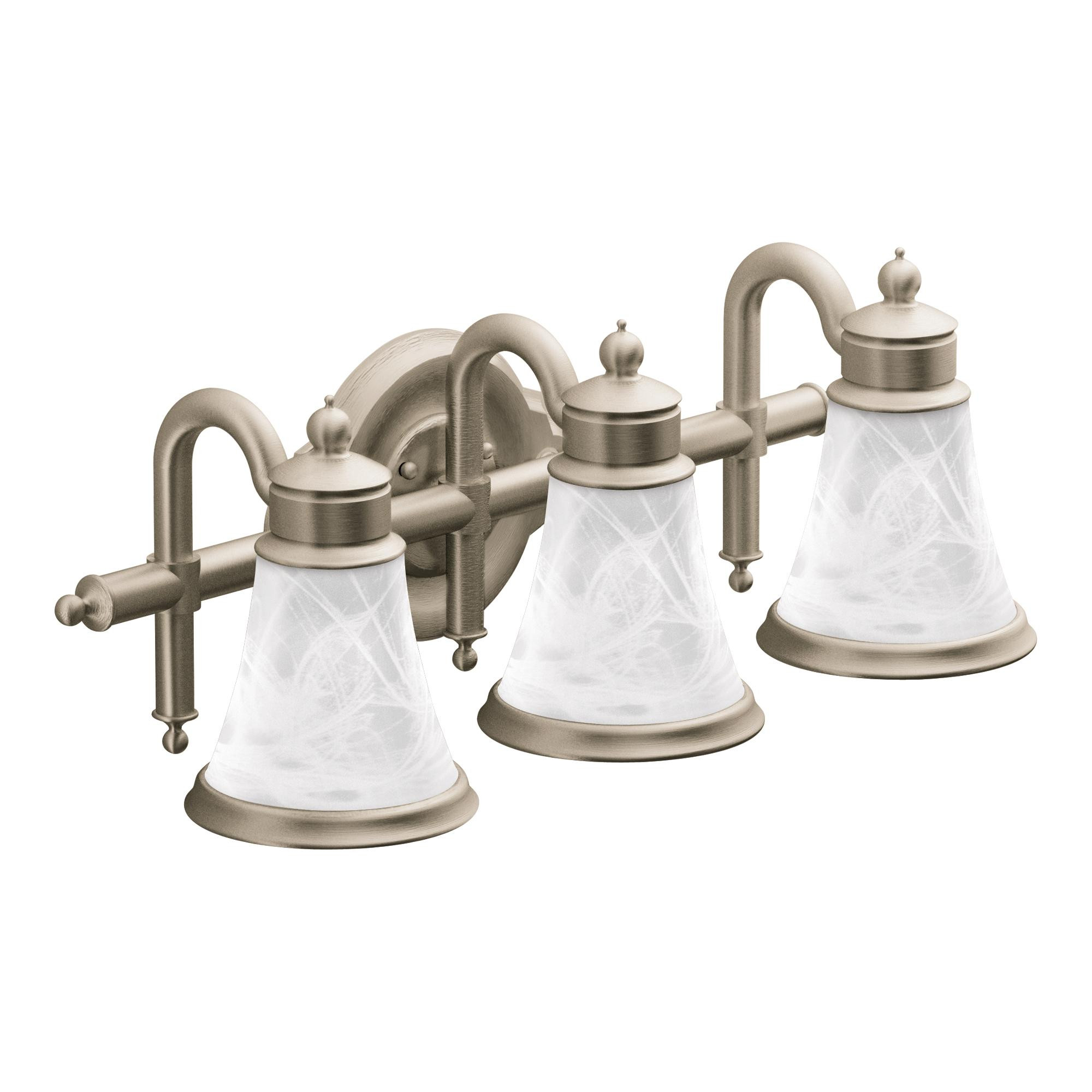 Amazon Bathroom Vanity Lights
 Moen YB9863BN Waterhill Three Globe Bath Light Brushed