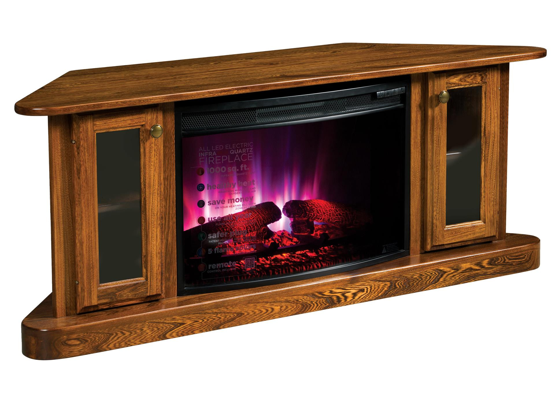 Amish Electric Fireplace
 Cascadia Corner Electric Fireplace TV Stand from